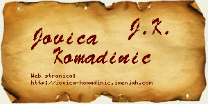 Jovica Komadinić vizit kartica